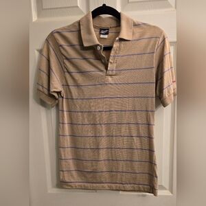 Levi's vintage Men's Beige Striped Polo Shirt, Size Medium